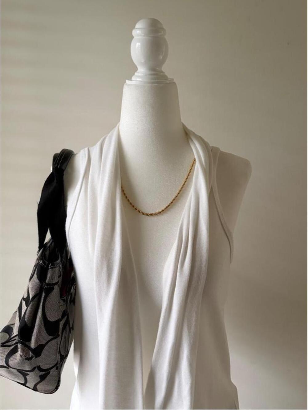 Y2K White Drape Neck Tank Top | Coquette Fairycore Cowl Neck Sleeveless Top - Picture 2 of 5